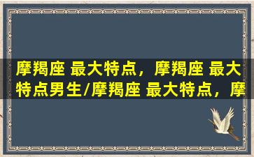 摩羯座 最大特点，摩羯座 最大特点男生/摩羯座 最大特点，摩羯座 最大特点男生-我的网站